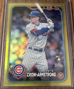 2024 Topps Series 2 Pete Crow-Armstrong 407 Gold Foil RC Rookie Chicago Cubs PCA - Image 1