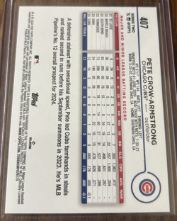 2024 Topps Series 2 Pete Crow-Armstrong 407 Gold Foil RC Rookie Chicago Cubs PCA - Image 2