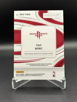 2023-24 Panini Immaculate Yao Ming GU Patch Sneaker Swatch Signatures Auto #2/10 - Image 2