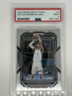 2023-24 Panini-Prizm Draft Picks - Victor Wembanyama #2 RC PSA 9 Mint - Image 1