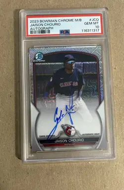 2023 Bowman Chrome Jaison Chourio Mega Box Mojo Auto PSA 10 GEM MINT Guardians - Image 1