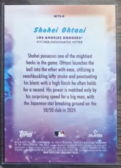 Topps 2025 Update Series Shohei Ohtani Dodgers Mystical Insert #MYS-9 - Image 2