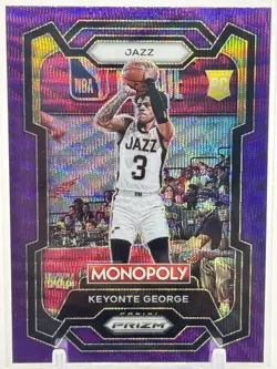 2023-24 Panini Prizm Monopoly Keyonte George #87 Purple RC Jazz - Image 1
