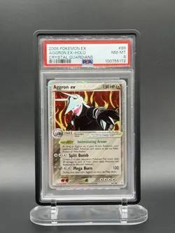 Pokemon TCG- Aggron ex 89/100 Holo EX Crystal Guardians PSA 8 NM-MT - Image 1