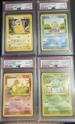 Pikachu, Squirtle, Charmander & Squirtle - Base Set Pokemon PSA 10 GEM MINT 💎 - Image 1