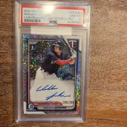 2024 Bowman WALKER JENKINS 1st Chrome Speckle Refractor Auto /299 PSA 10 | Twins - Image 2