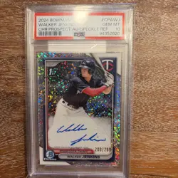 2024 Bowman WALKER JENKINS 1st Chrome Speckle Refractor Auto /299 PSA 10 | Twins - Image 3