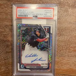 2024 Bowman WALKER JENKINS 1st Chrome Speckle Refractor Auto /299 PSA 10 | Twins - Image 4