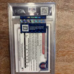 2024 Bowman WALKER JENKINS 1st Chrome Speckle Refractor Auto /299 PSA 10 | Twins - Image 5