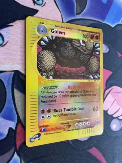 Pokemon Golem 49/165 Expedition Base Set Reverse Holo Foil TCG Card - Image 2