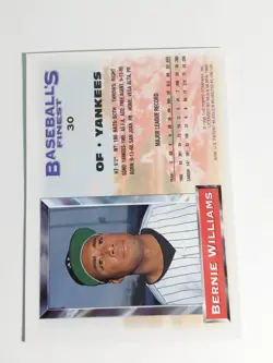 1993 Topps Finest - Baseball's Finest Bernie Williams #30 Refractor - Image 2