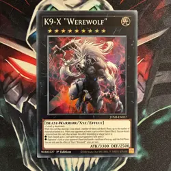 JUSH-EN037 K9-X Werewolf : Super Rare 1st Edition Mint Yu-Gi-Oh! Card - Image 1