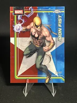 2026 Topps Chrome Marvel Iron Fist /41 Captain America's Star Refractor - Image 1