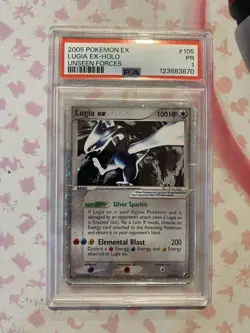 Pokemon Lugia EX TCG Card 105/115 Unseen Forces 2005 PSA 1 - Image 1