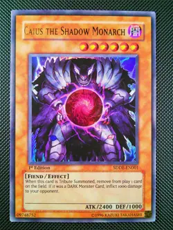 Caius the Shadow Monarch SDDE-EN001 1st Edition Ultra Rare YuGiOh - Image 1