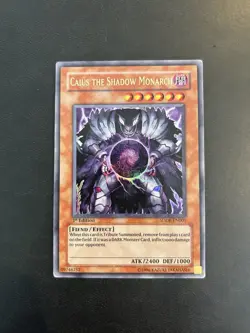 Yu-Gi-Oh! SDDE-EN001 Caius The Shadow Monarch (1st Ed.) Ultra Rare, MILD PLAY - Image 1