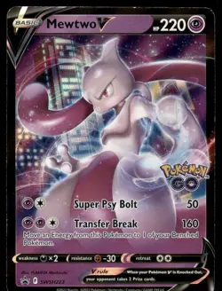 Pokemon Cards Mewtwo V SWSH223 Sword & Shield Promo Holo Promo NM - Image 1