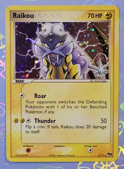 Raikou 3/17 Pop Series 2 Rare Holo Pokemon Card NM - Image 1