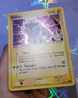 Raikou 3/17 Pop Series 2 Rare Holo Pokemon Card NM - Image 4