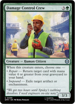 Damage Control Crew - 0099 - Marvel's Spider-Man - MTG - Ships Now - English - Image 1