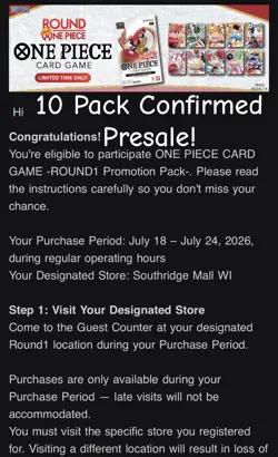 Round 1 One Piece Card Game Promotional Pack - English Presale ALL 10 packs ✅ - Image 1
