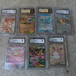 CGC pokemon slabs lot-7 cards total. eevee, Vaporeon, Arcanine, Slowking - Image 1
