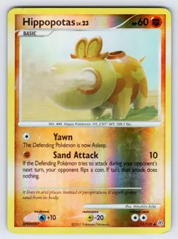 Hippopotas 51/130 2007 Diamond & Pearl Pokemon TCG Card TCG Reverse Holo - Lp/Mp - Image 1