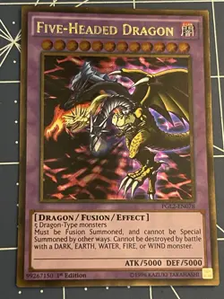Yu-Gi-Oh! Five-Headed Dragon Gold Rare Card PGL2-EN078 1st Edition NM - Image 1