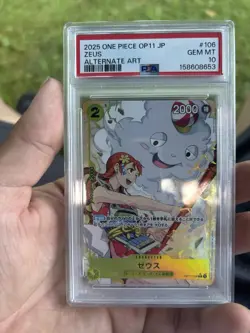 Zeus OP11-106 ONE PIECE Card Game (Alt Art) Foil PSA 10 Japanese 2025 - Image 1