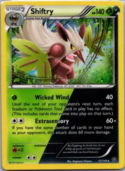 Shiftry 11/114 Holo XY - Steam Siege - Pokemon Card - NM - Image 1