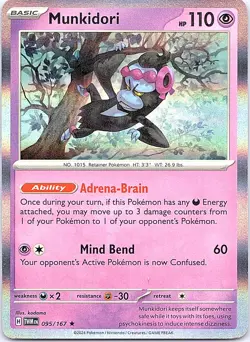 Munkidori Twilight Masquerade 095/167 Rare Pokemon Holo Near Mint Pokemon Card - Image 1