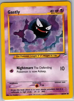 Gastly 65/105 Non Holo Neo Destiny - Pokemon Card - NM - Image 1