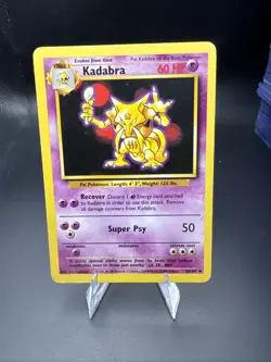 Kadabra # 32/102 Base Set Non Holo Foil Pokemon 1999 Vintage Card - Image 1