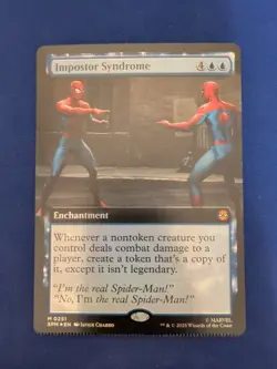 Impostor Syndrome (Extended Art) FOIL - MTG Magic Spiderman - Crimped Misprint - Image 1