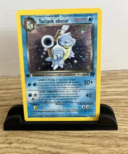 Pokemon Dark Blastoise Tortank Obscur Team Rocket 1st Ed. Holo FRENCH 3/82 SWIRL - Image 1