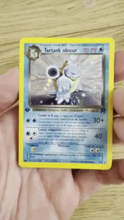 Pokemon Dark Blastoise Tortank Obscur Team Rocket 1st Ed. Holo FRENCH 3/82 SWIRL - Image 2