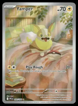 Yamper 099/094 Illustration Rare Phantasmal Flames Pokemon Holo Near Mint - Image 1