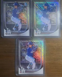 X3 Hyesong Kim - 2025 Bowman Chrome #2 Mega Box Mojo Refractor (RC) Dodgers - Image 1