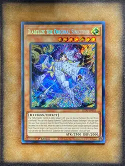 Yugioh Diabellze the Original Sinkeeper LEDE-EN012 Secret Rare 1st Ed NM - Image 1