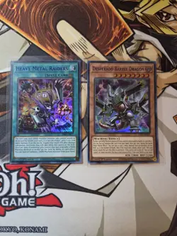 YUGIOH DESPERADO BARREL DRAGON + HEAVY METAL RAIDERS LDS1 ULTRA 1ST ED NM BLUE - Image 1