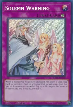 Solemn Warning - RA02-EN078 - Secret Rare - Yugioh - Image 1