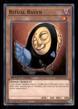 Yugioh Ritual Raven #SBCB-EN115 Lightly played LP 1st Edition - Image 1