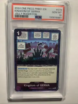 One Piece - PRB-01 - Kingdom Of GERMA Op06-079 Jolly Roger Holo Foil PSA 10 - Image 1