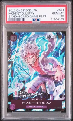 PSA 10 One Piece Card Monkey D. Luffy Game Fest P-041 23-24 Promo Japanese - Image 1