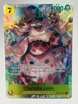 One Piece ST07 Charlotte Linlin Big Mom ST07-010 SR Base Holo English NM - Image 1