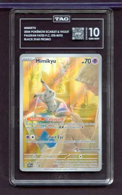 Mimikyu 075 Black Star Promo Pokemon Center Paldean Fates Pokemon TCG TAG 10 - Image 1