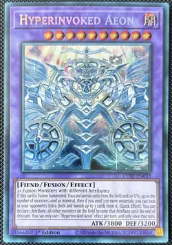 YuGiOh! Hyperinvoked Aeon CORI-EN033 Secret Rare 1st Edition - Image 1