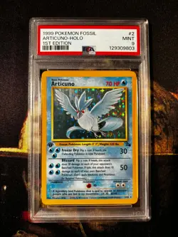 1999 POKEMON FOSSIL 1ST Eition #2 ARTICUNO HOLO PSA 9 TCG - Image 3