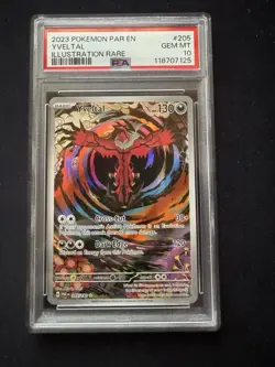 Yveltal 205/182 SV Paradox Rift Illustration Rare Holo Pokemon TCG PSA 10 - Image 1