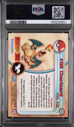 1999 TOPPS POKEMON TV #6 CHARIZARD PSA 7 - Image 2